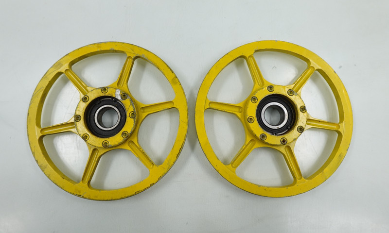 QTY 2 Ski-Doo / Yamaha / Polaris / Arctic Cat 8" Billet Idler Wheels (Yellow)