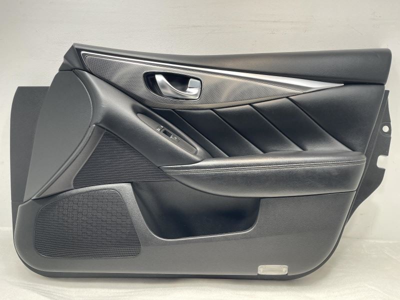 2014-2021 INFINITI Q50 RIGHT FRONT DOOR TRIM PANEL BLACK/SILVER TC:G 26528
