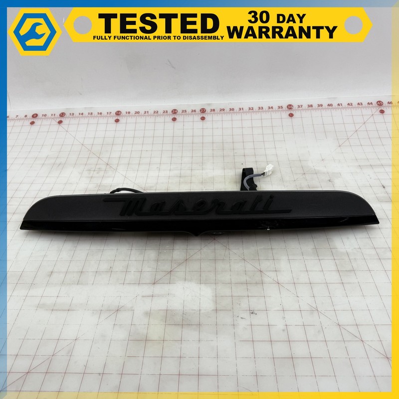 14-16 MASERATI GHIBLI LICENSE PLATE LIGHT TRUNK TRIM GARNISH BEZEL W/ CAMERA OEM