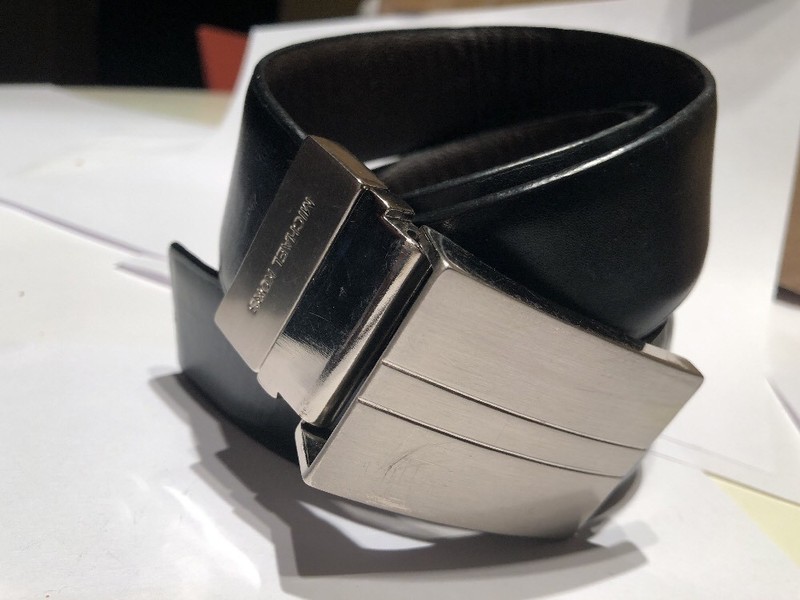 Michael Kors Black Leather Belt Size 40
