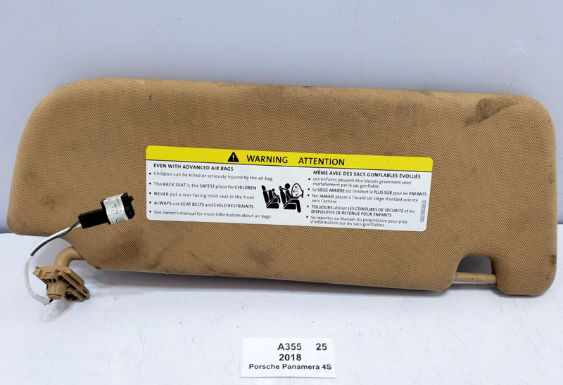 ✅ 17-23 OEM Porsche Panamera 4S 971 Left Driver Sunvisor Sun Visor Beige NOTE*