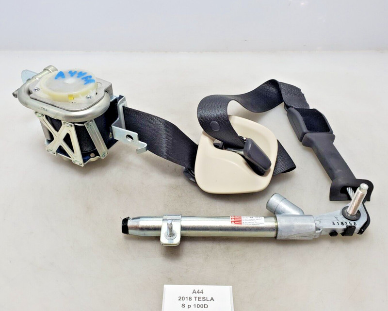 ✅ 16-20 OEM Tesla Model S Front Right Passenger Seatbelt Retractor W/ Beige Trim