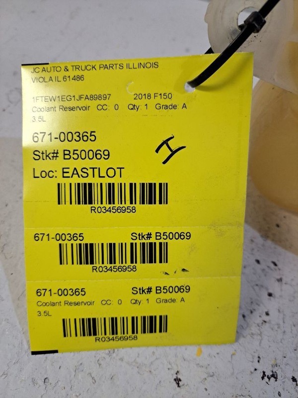 Coolant Reservoir Fits 15-23 FORD F150 PICKUP 3456958