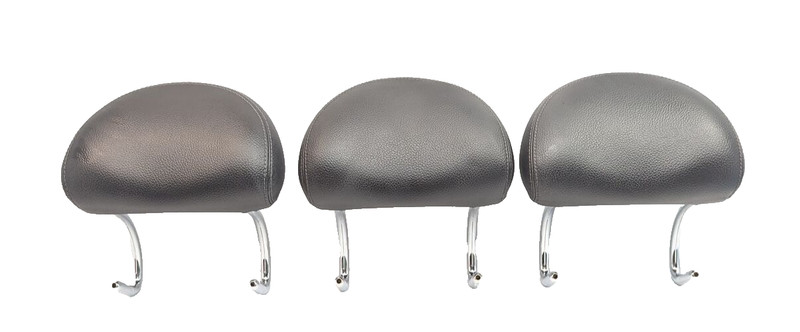 2006-2009 MERCEDES E350 REAR SEAT UPPER HEADREST SET (3) BLACK LEATHER OEM*