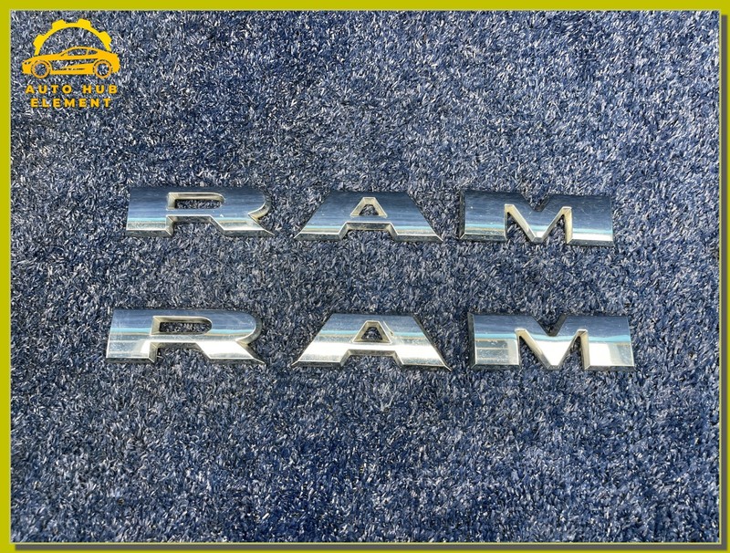2019-2024 RAM 1500 Chrome RAM Emblem Nameplate Badge OEM 68302528AA (Set of 2)