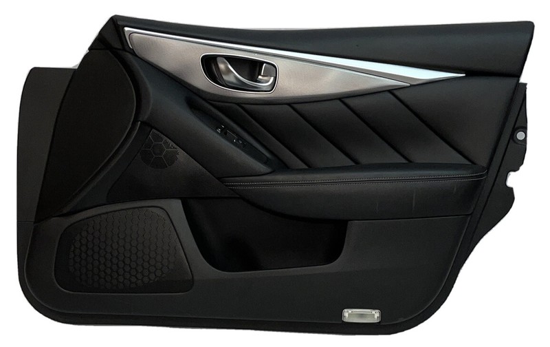 2014 2015 INFINITI Q50 FRONT RIGHT DOOR TRIM PANEL BLACK ASSY OEM 809724GA0A