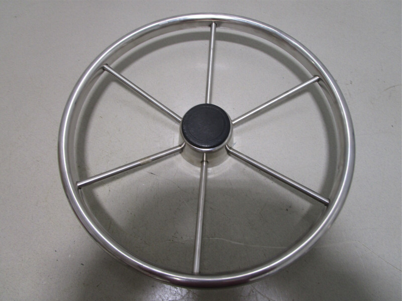 Vintage Boat Ship Stainless Steel 16"Steering Wheel 6 Spokes Standard 3/4" Shaft
