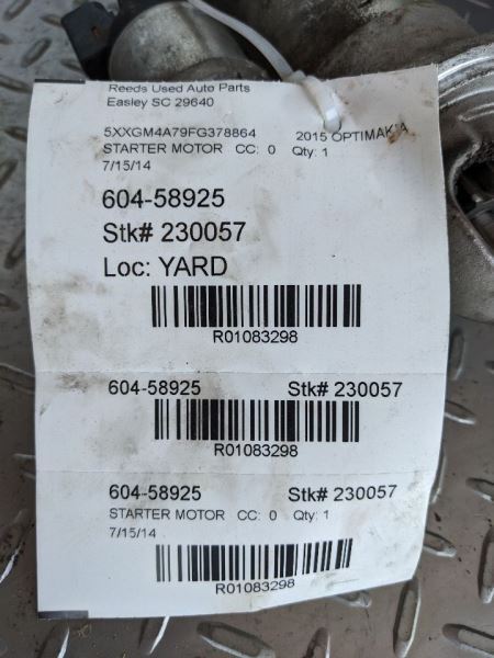 Starter Motor SWB Sport ID 361002G400 Fits 14-16 SANTA FE 1083298