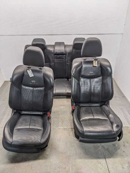 11-12 INFINITI M56 M37 Front Rear Seat Set Blck Leather 1095412