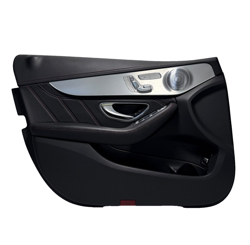 📌 2015-2021 MERCEDES C 450 FRONT LEFT INNER DOOR PANEL BLACK NAPPA LEATHER OEM