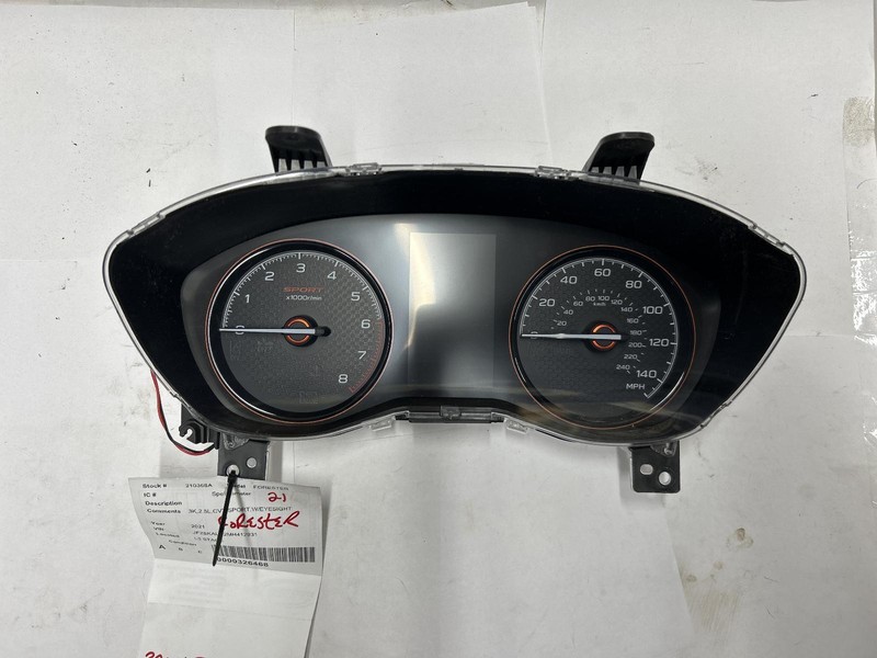 2021 SUBARU FORESTER Speedometer Sport 85012SJ210 3k miles OEM 21