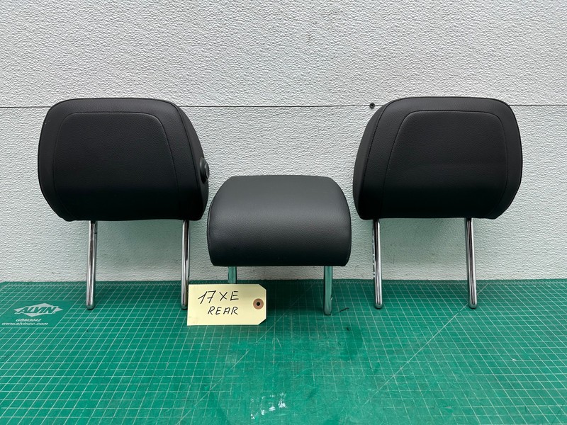 17-19 JAGUAR XE REAR LEFT CENTER RIGHT SEAT HEADREST SET OF 3 Black OEM