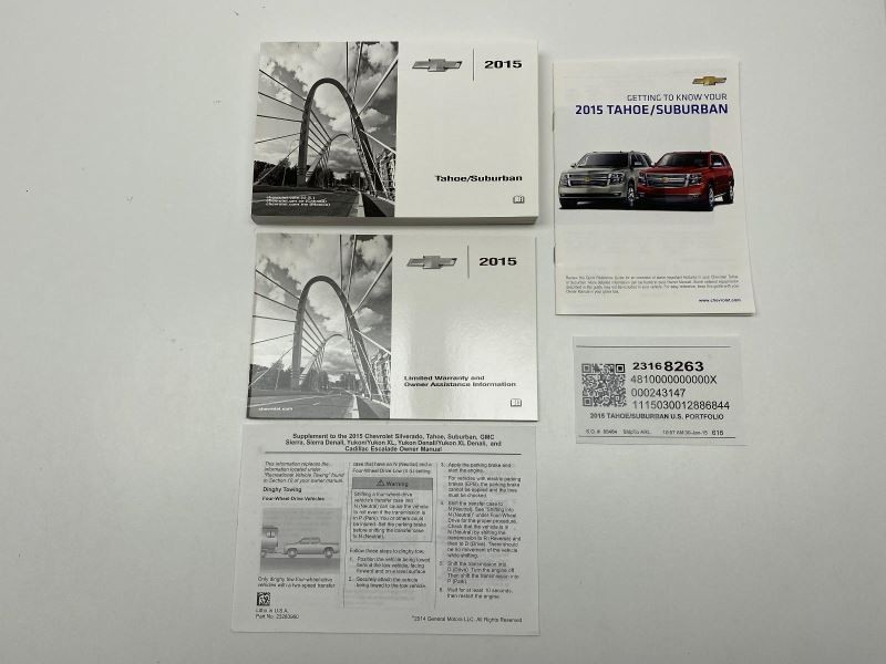 Owners Manual 2015 Chevrolet Tahoe Suburban 82296