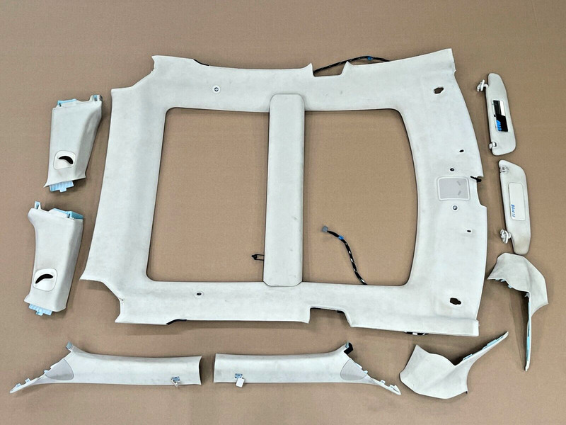 ⭐2012-2016 TESLA MODEL S FULL SET HEADLINER ALCANTARA ROOF PILLARS OEM LOT2428
