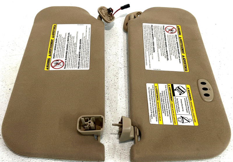 08-10 F250 Camel Tan Overhead Roof Pair LH RH Sunvisor Sun Visor Shade OEM