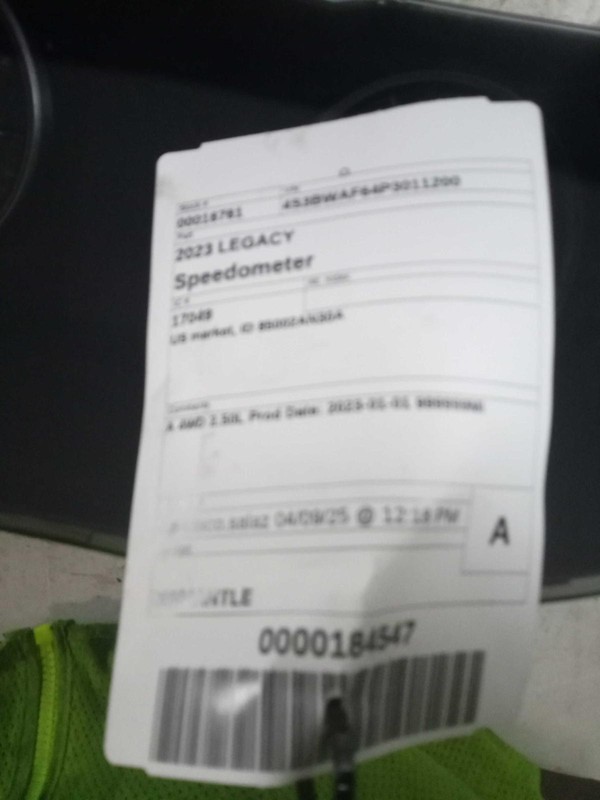 Used Speedometer Gauge fits: 2023 Subaru Legacy MPH ID 85002AN30A Grade A