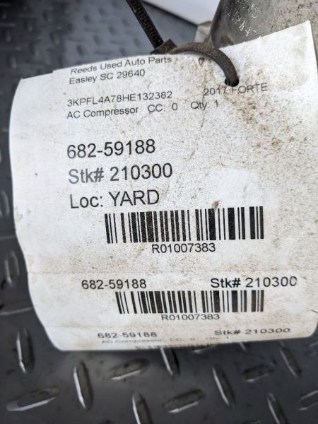 AC Compressor Korea Built VIN K 1st Digit Fits 14-18 FORTE 1007383