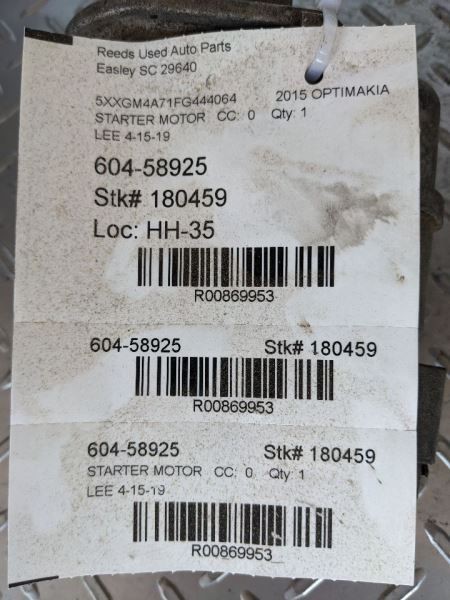 Starter Motor SWB Sport ID 361002G400 Fits 14-16 SANTA FE 869953