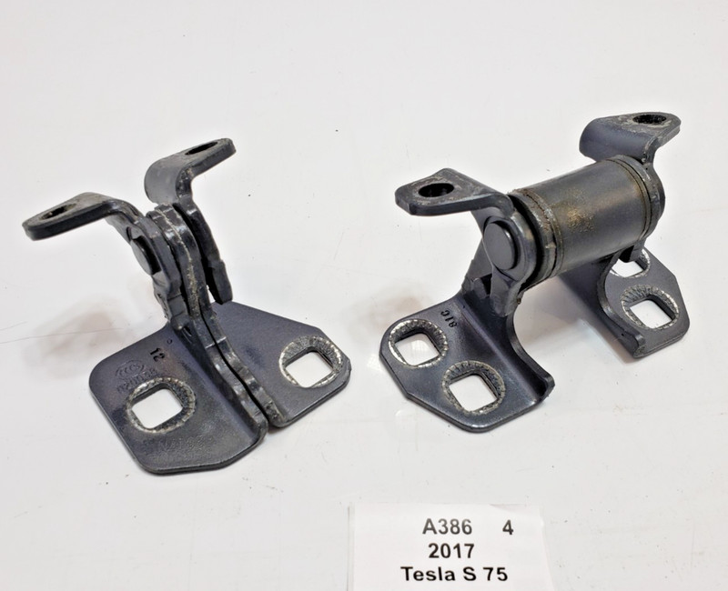 ✅ 12-25 OEM Tesla Model S Front Right Passenger Door Hinge Upper Lower Gray SET