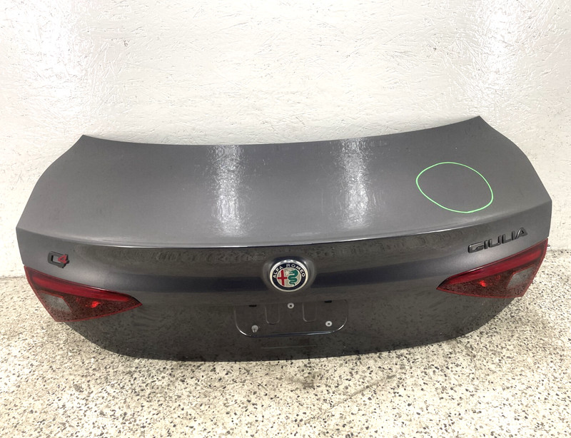 2019 19 Alfa Romeo Giulia Rear Trunk Deck Lid W/ Lights OEM 035