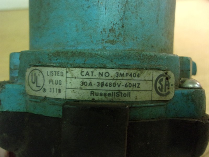 Russell Stoll 3MP404 30A-480V Receptacle *FREE SHIPPING*