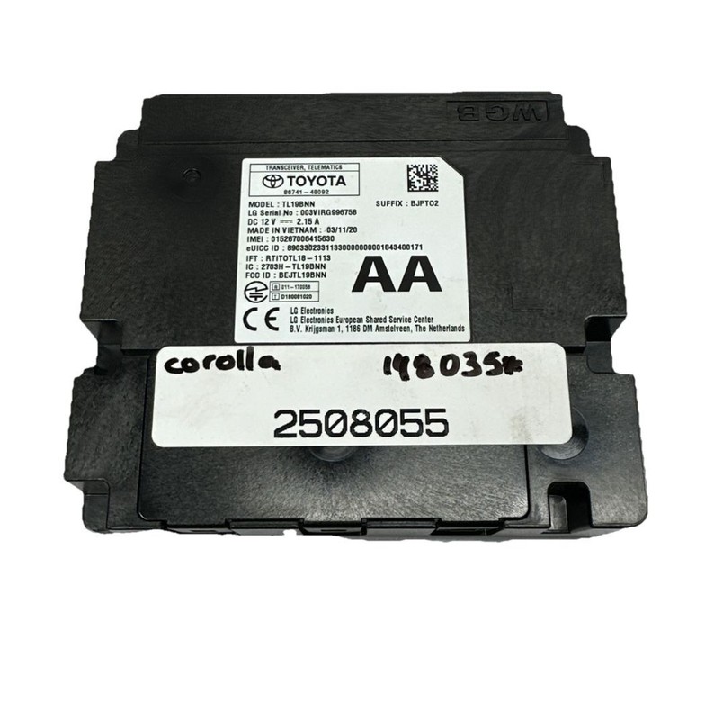 Toyota Corolla telematics control 2021 to 2023 module unit assy OEM 8674148092