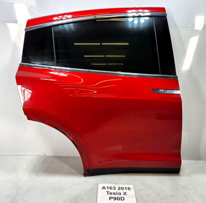 ✅ 2016-2020 OEM Tesla Model X Rear Right Passenger Door Shell Red PPMR NOTE*