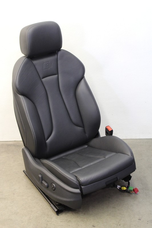 Audi S3 Front Right Seat Heated Black Leather W/ Silver Stitching Oem 2017-2020