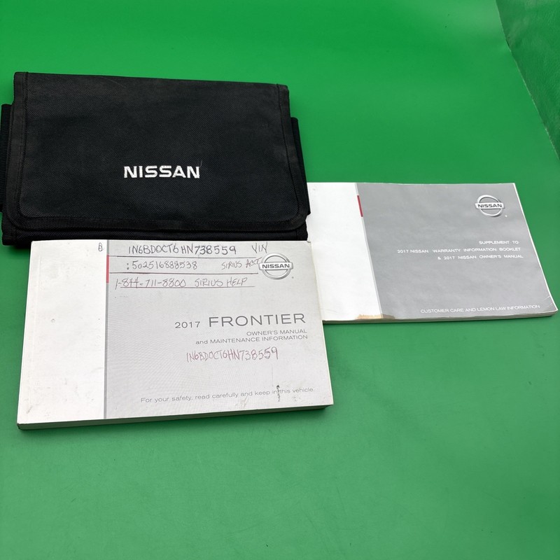 2017 Nissan FRONTIER Owners Manual, Supplement With Case And Free Shipping