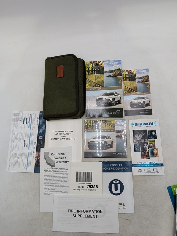 2015 JEEP CHEROKEE USER GUIDE OWNERS MANUAL TRAILHAWK LMTD NORTH SPORT I4 V6