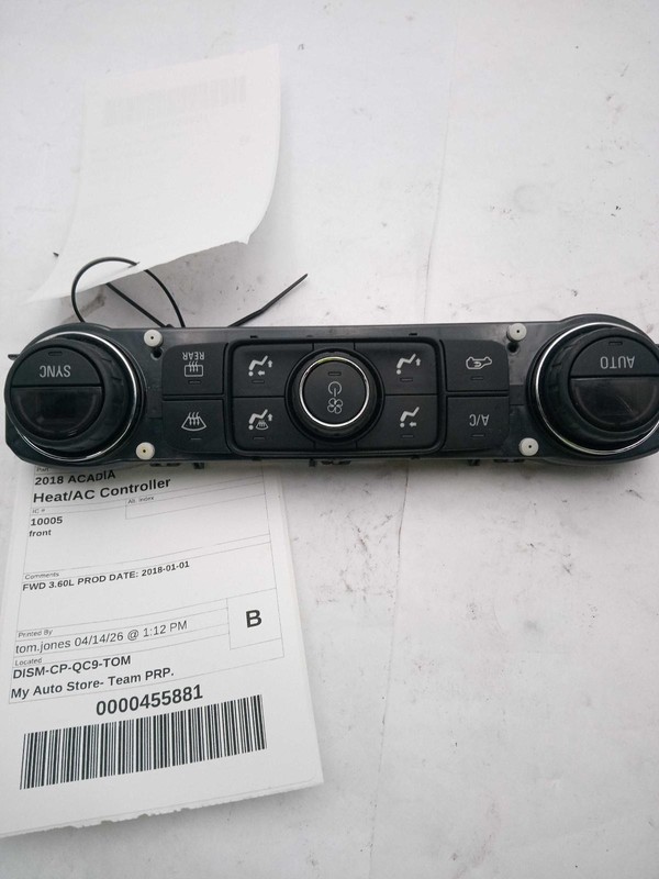 Used A/C Selector Switch fits: 2018 Gmc Acadia opt CJ2 ID 84173748 Grade B