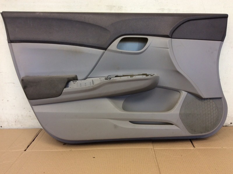 12 Honda Civic 4D EX Left Front Driver Side Door Panel Lining Gray Used OEM