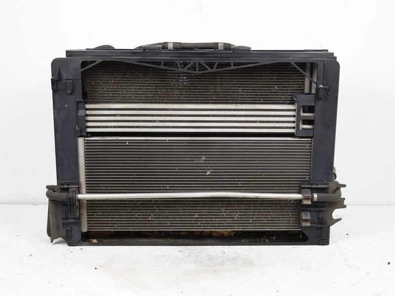 09-12 BMW 750I ENGINE COOLANT FAN MOTOR RADIATOR CONDENSER COOLER SET OEM
