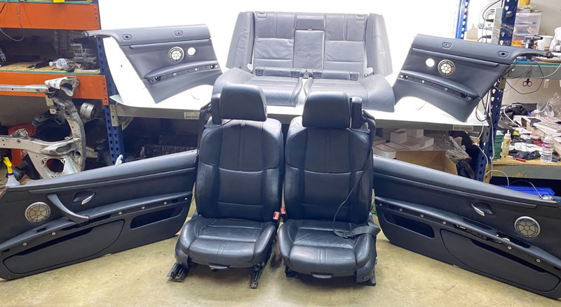 08-13 BMW E93 M3 Convertible Front & Rear Seat Door Panel Black Interior Set OEM