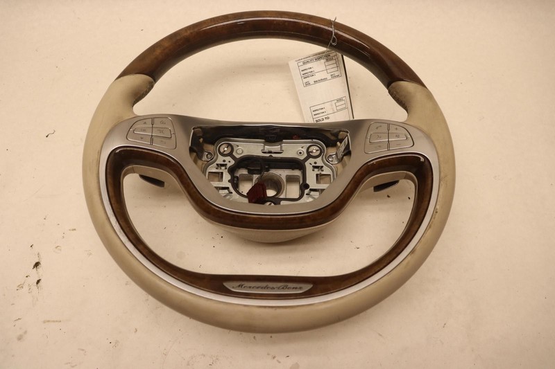 2014-2017 MERCEDES S-CLASS S550 W222 DRIVER STEERING WHEEL W/ WOOD OEM