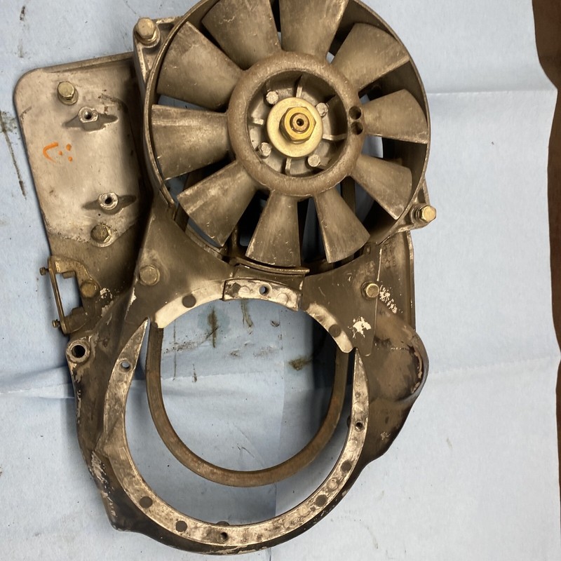 1974 1975 VintageSnowmobile John Deere JDX8 motor side cover cooling fan good
