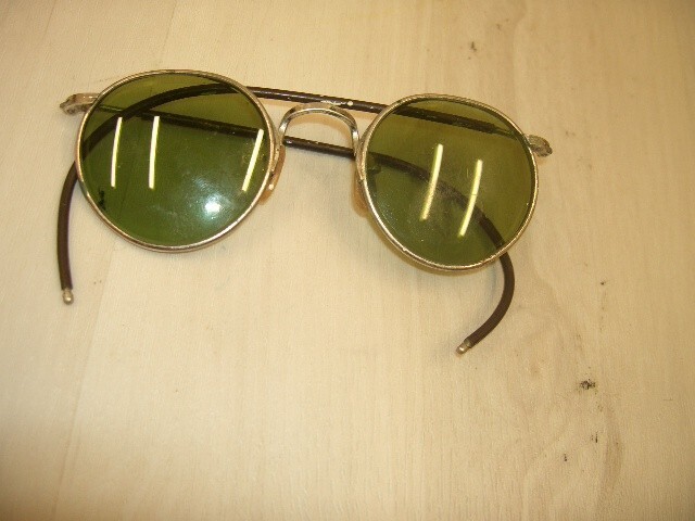 VintageB&L Ful-Vue 23 Green Lens Safety Glasses & Case Steampunk sunglasses