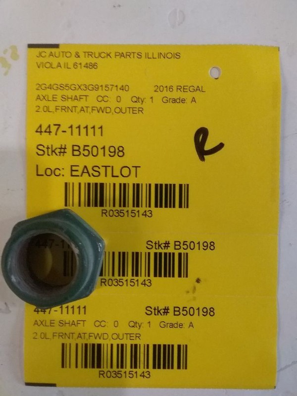 Axle Shaft Outer Assembly 3.6L Passenger Right Fits 14-20 IMPALA 3515143