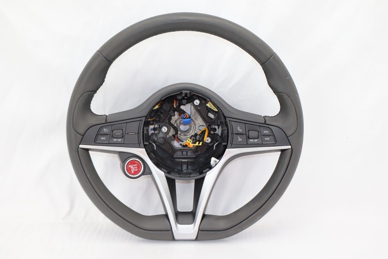Alfa Romeo Giulia Quadrifoglio Black Leather Steering Wheel Oem 17-24