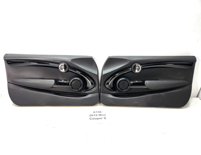 ✅ 13-19 OEM Mini Cooper F56 Front Left Right Side Door Panel Trim Card Black SET