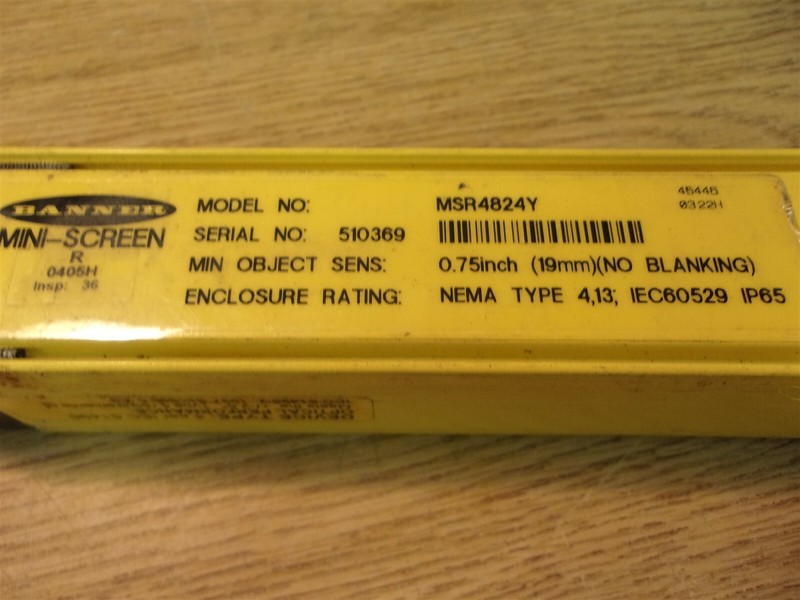 Banner MSR4824Y Mini-Screen Receiver 19mm R0405H *FREE SHIPPING*