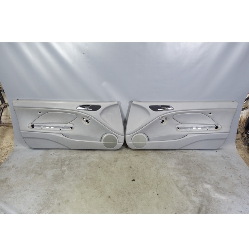 BMW E46 3-Series 2-Door Door Card Panel Trim Pair Grey Leather 2000-2006 OEM
