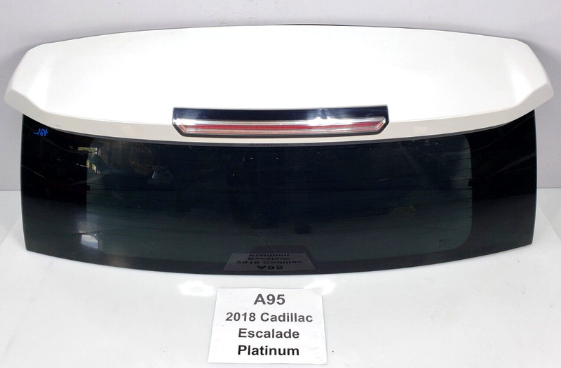 ✅ 2017-2020 OEM Cadillac Escalade Trunk Lid Glass Window White W/ Spoiler