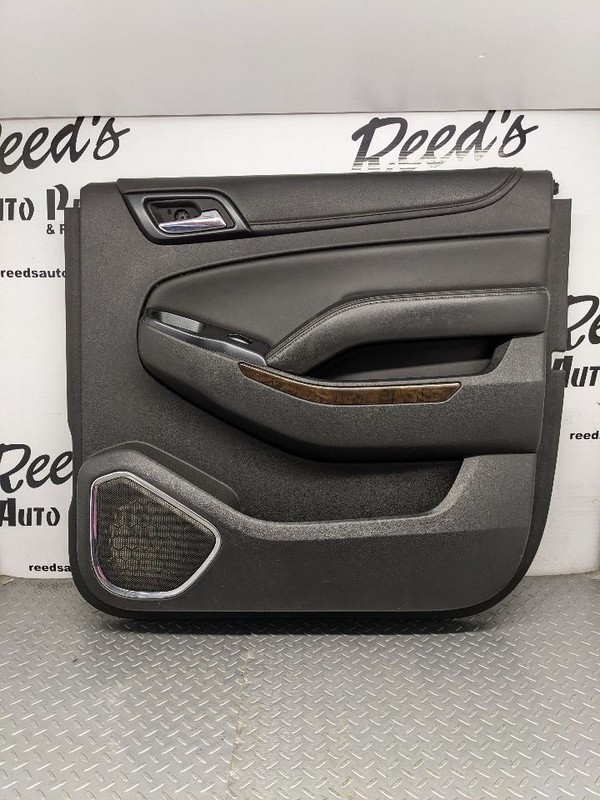 15' GM SUV LWB Wood Black Leather Right Rear Interior Door Trim Panel1162578