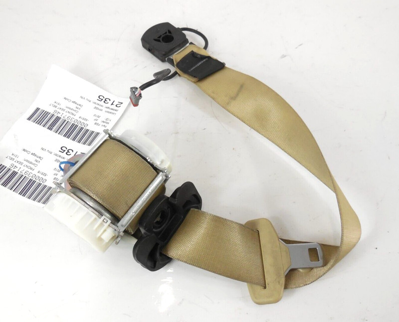 2010 10 Jaguar XF Front Seatbelt Buckle Retractor Passenger Right RH OEM Tan
