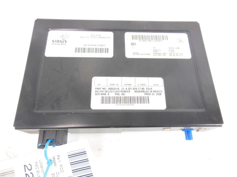 07-09 Mercedes-Benz CL550 Satellite Radio Receiver Module OEM 221 820 77 89 S550