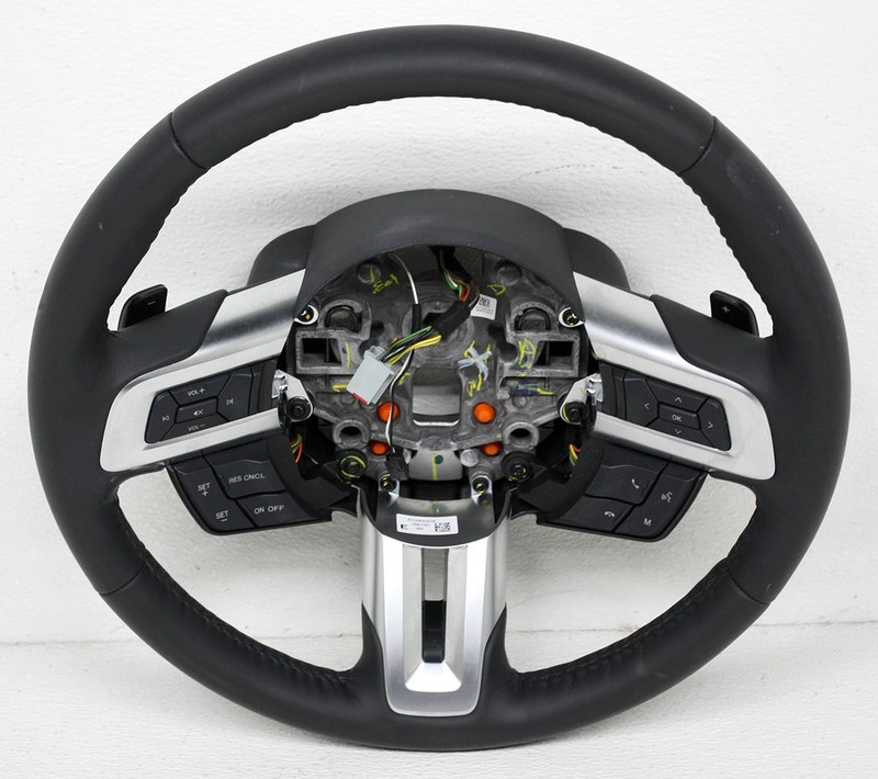 OEM Black Leather Steering Wheel For Ford Mustang EcoBoost JR3Z-3600-EB, Flaw