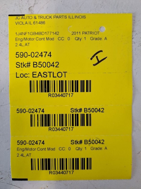 Engine ECM Electronic Control Module 2.0L Fits 11-12 CALIBER 3440717