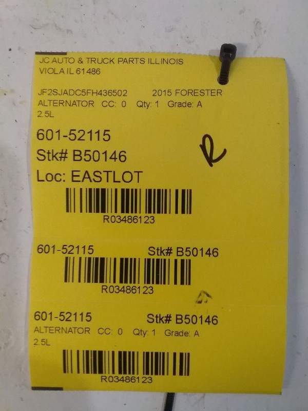Alternator Turbo Fits 14-18 FORESTER 3486123