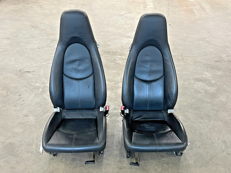 ⭐05-08 PORSCHE 911 997 COMPLETE FRONT RH & LEFT SEAT BLACK LEATHER OEM LOT2635